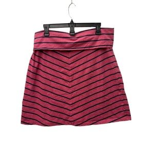 Mountain Khakis Pink Navy Foldover‎ Waist Large A-Line Skirt